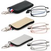 REAVEE 3 Pack Folding Reading Glasses with Keychain Compact Bags
