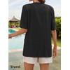 Linen Blazer Jacket for Women 2025 Short Sleeve Summer Lightweight