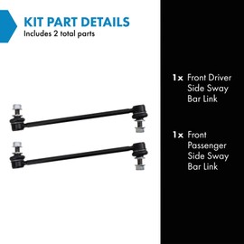 TRQ Front Sway Bar Stabilizer Link Set Driver & Passenger Side Compatible with 2021-2023 Toyota Sienna