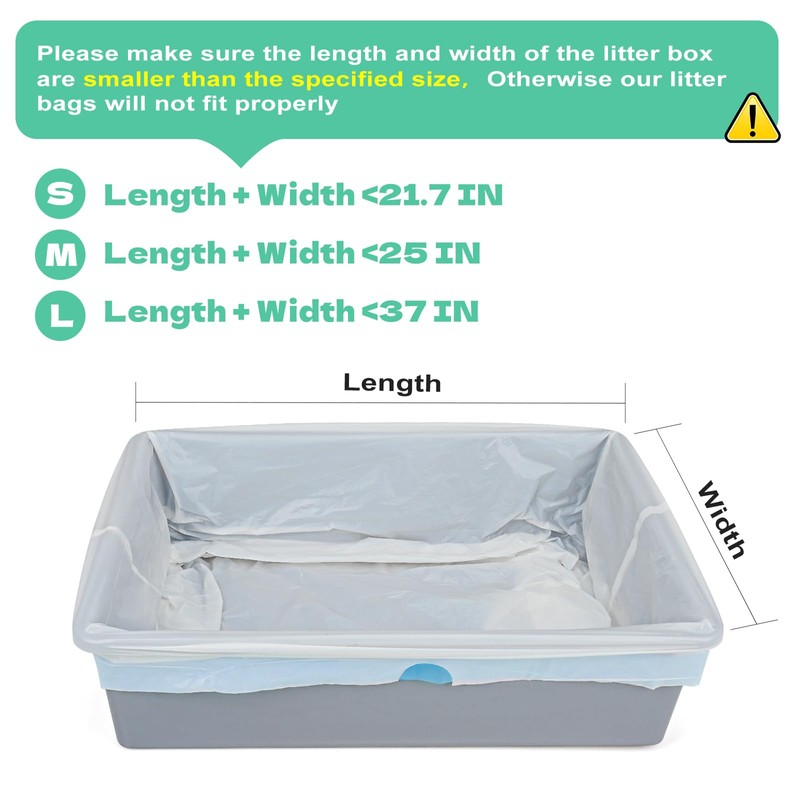 120 Count Cat Litter Box Liners for Drawstring Closure, Heavy