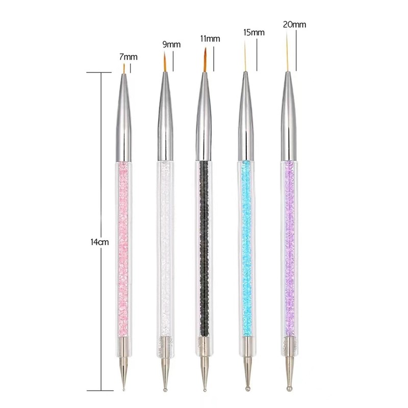 5 pcs Nail Art Brushes, Nail Dotting Tool, Nail Art