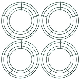 PATIKIL 8 Inch Christmas Wire Wreath Frame, 4 Pcs Metal Round Shape Dream Catcher Rings Macrame Wreath Floral Hoop for Home Car DIY Craft Wedding Wall Hanging Decorations, Army Green