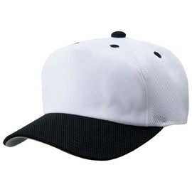 ゼット(ZETT)野球 ベースボールキャップ (フロントパネル型後メッシュ) BH158A ホワイト/ブラック フリーサイズ