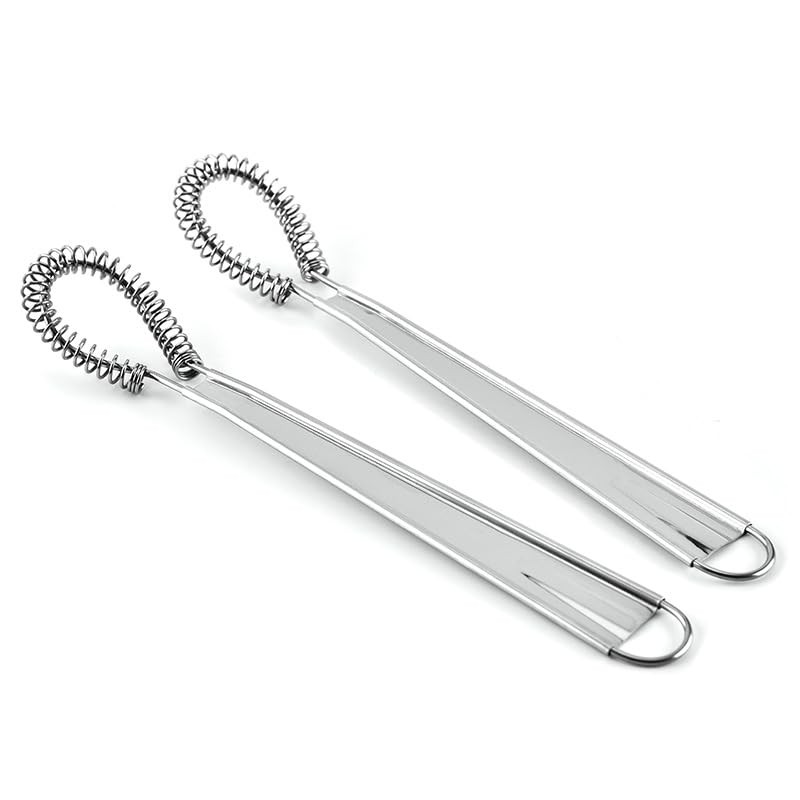 Silver Stainless Egg Beater Steel Mini Spring Coil Whisk Handheld