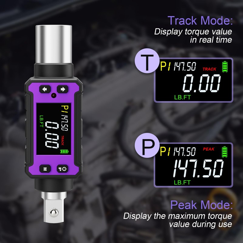 ANPUDS 1/2" Digital Torque Adapter, 2.9-147.6 Ft-lb/4-200 Nm Digital Torque