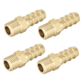 sourcing map Brass Connector Metric Male to Barb Hose 8mm x M10x1 (Pack of 4)
