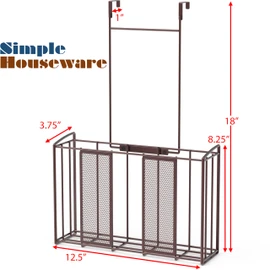 Simple Houseware Over Cabinet Door Organizer, Mesh Bronze