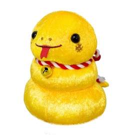 Sanei Boeki 2025 Zodiac Snake Mochi (Gold) W7 x D9 x Height 9.5 cm Plush Toy