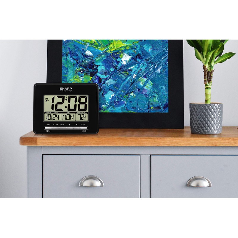 Sharp Atomic Desktop Clock – Auto Set Digital Alarm Clock