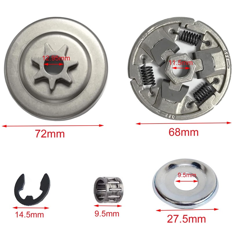 Hippotech 325"-7T Clutch and Drum with Bearing for Stihl MS271