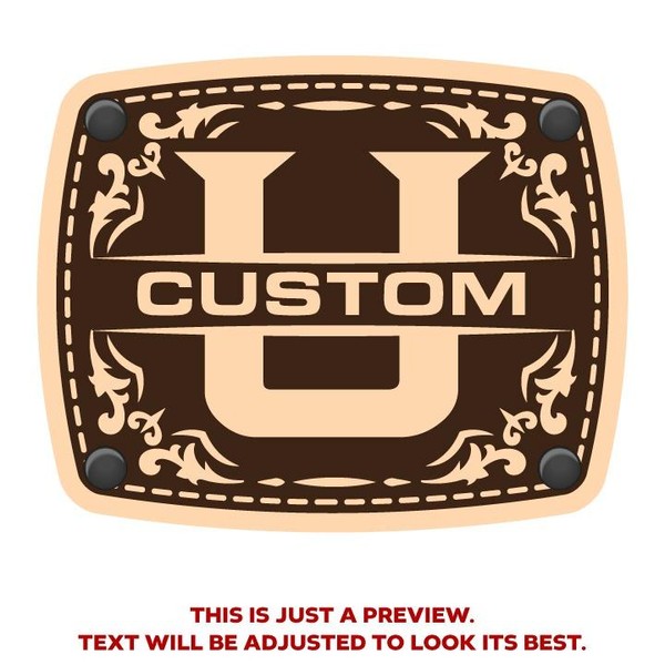 CityLocs Custom Initials Hat with Engraved Leather Patch - Letter: