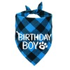 STMK Dog Birthday Bandana, Dog Birthday Boy Bandana Plaid Triangle