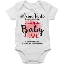 Shirtracer - Body boy girl - romper & - Meine Tante meint, ich wäre das süßeste Baby der Welt, 1 White