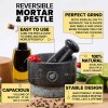 Laevo Mortar and Pestle Large Set - Black Granite Stone