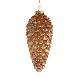Kurt Adler 5.25 Inch Glass Rustic Modern Gold Pinecone