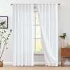 jinchan Linen Blend White Curtains 108 Inches Extra Long for