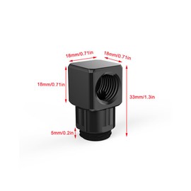 Runiash 4 Pack G1/4" 90 Degree Fitting Male to Female Extender Adapter Water Cooling Fittings Plug 90°Rotary Metal/Rigid/PETG Tubing Connector (Black)