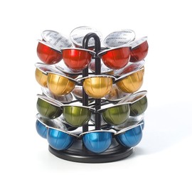 Starfrit Coffee Pod Capsule Carousel - Holds up to 28 Nespresso Vertioline Pods - Spins 360-Degrees - Lazy Susan Platform – Black