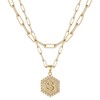 JeeweLife S Initial Necklaces 18K Gold Plated Layered Paperclip Chain