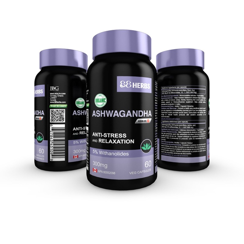 Premium Grade Ashwagandha (KSM-66) – Certified Organic and Non-GMO –