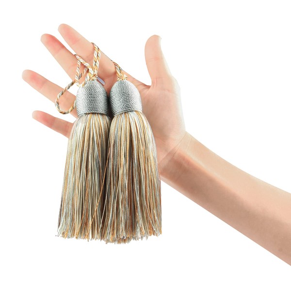 Fenghuangwu 2pcs Tassel Charms Polyester Key Tassels with Loop,DIY Handmade