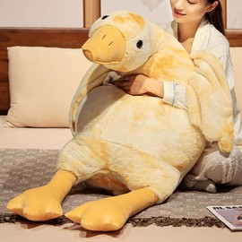 50-160 cm Giant Goose Plush Toys Large Duck Doll Soft Cuddly Toy Sleeping Pillow for Children and Girls (Yellow, 50 cm)