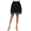 WERFORU Women's Tulle Skirt, A-Black, L