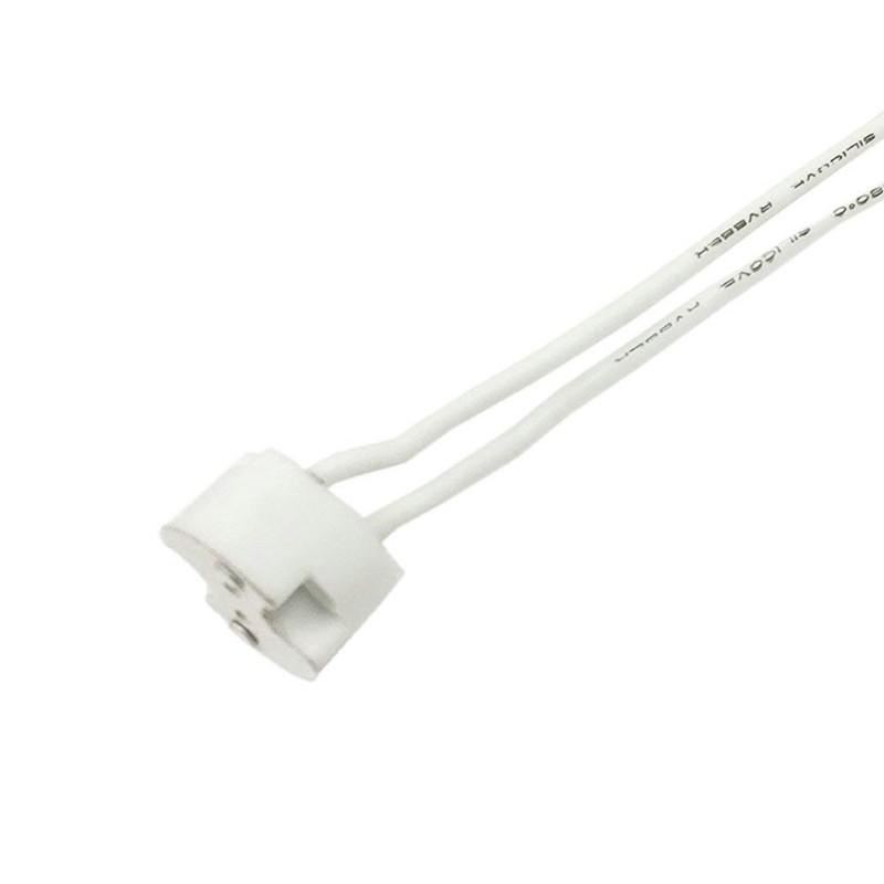 Fjiangyi 50 Pack LED MR16/GU5.3 Socket Adapter, Ceramic Base, White,