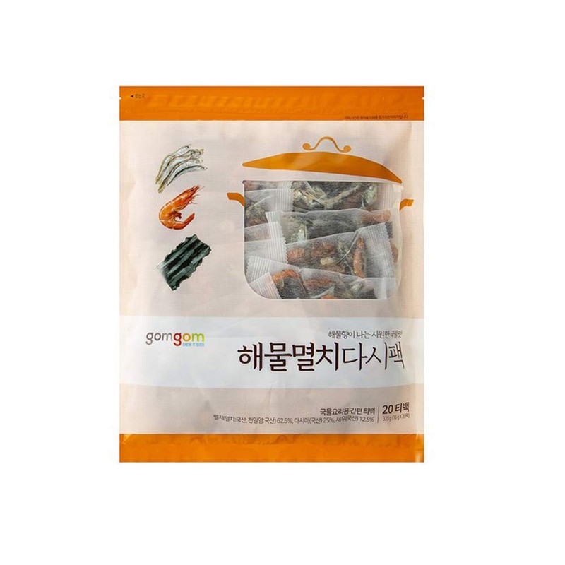 Korean Dried Whole Anchovy and Seafood Kelp Bag Pack for