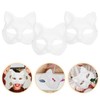 Alipis Cat Masks 5pcs White Paper Blank Hand Painted Japanese