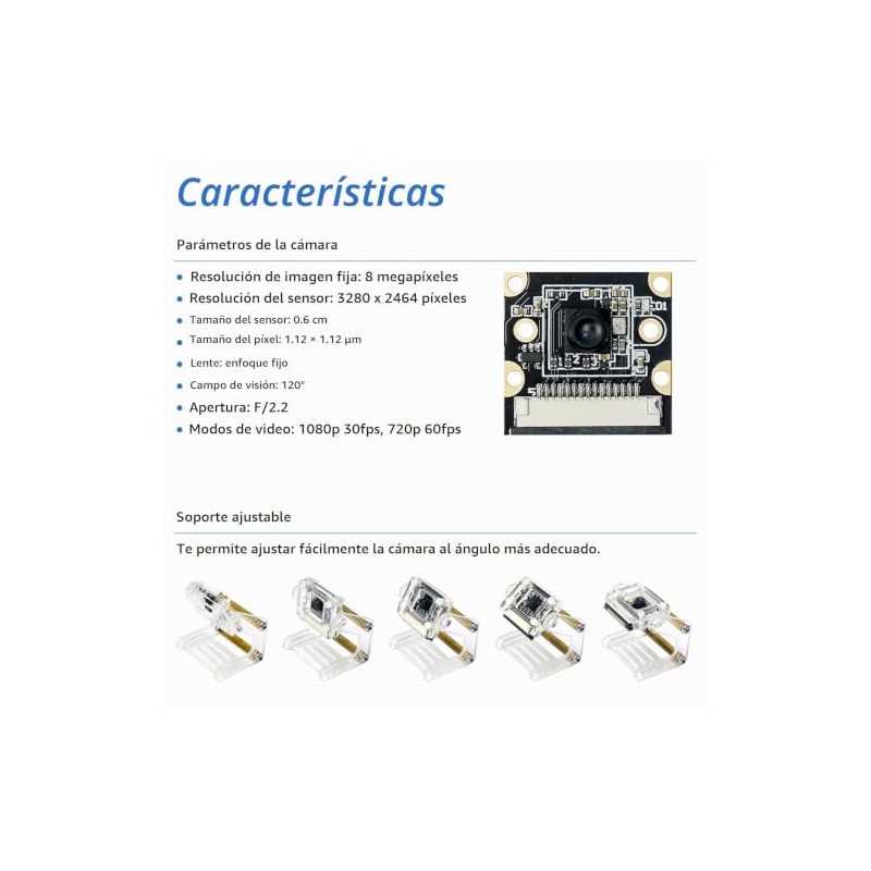 Freenove Cámara de 8MP para Raspberry Pi 5 4 B