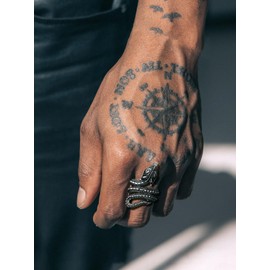 Richsteel Dragon Ring Mens Stainless Steel Thumb Rings for Women Size 9