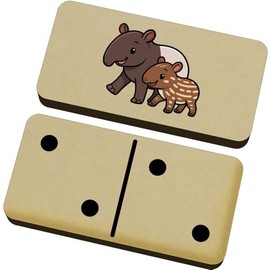 Azeeda 'Tapir Mother & Baby' Domino Set & Box (DM00052299)