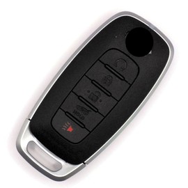 iJDMTOY Black Twill Weave Carbon Fiber Pattern Soft Silicone Key Fob Cover Compatible with Nissan 2022-up Rogue Pathfinder 5-Button Car Key