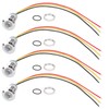 4 Sets PreWired Round LEDs Waterproof 2Color Light Common Anode