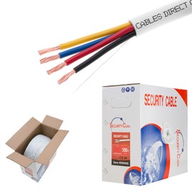 Cables Direct Online 500ft Stranded 18/4 Alarm CCA Cable for Low Voltage LED, Burglar System, Fire Detector, Security Station, Door Bell, 18AWG 4 Conductors Wire