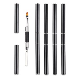 WOKOTO 5pcs Dual-Ended Gel Nail Brushes 2 in 1 Designs gel brush & Picker For Acrylic Nails Extension Brushes For Women Nail Polish Brushes With Spatula For Extension Nail Design Brushes Tools Set