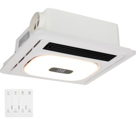 4 in 1 Bathroom Exhaust Fan – 1800W Heater 180 CFM Quiet DC Motor