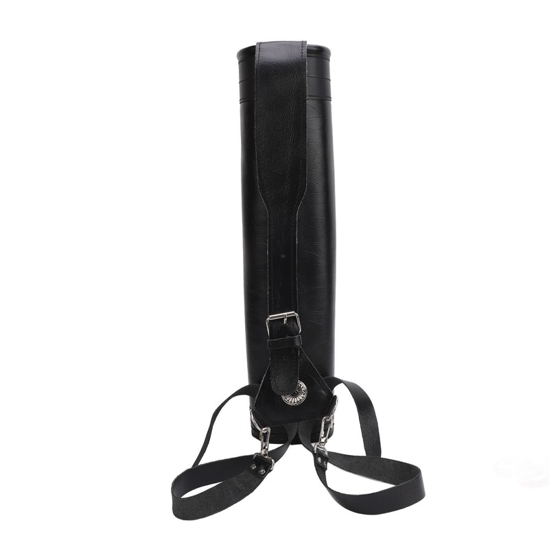 Archery Arrow Quiver Cowhide Leather Arrows Holder Bag Shoulder Back