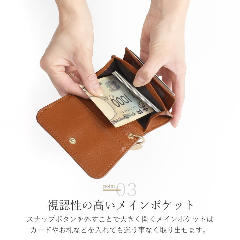 Blancom bp-2020 Women's Mini Wallet, Coin Purse, Bifold Pass Case,