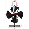 COSTWAY 4-Blade Stove Fan, Multi-Function Fuel Heat Powered Fan, Saving