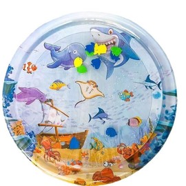 frsba Cat Water Mat,Upgrade 0.5mm Thickened Water Mat for Cats,Cat Water Mat with Fish,Unbreakable Interactive Ca t Toy (60cm)