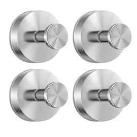 MQZAYZ Stainless Steel Suction Cup Hooks for Bathroom Bathroom Coat Hook Towel Hooks Robe Hook with Silver Brushed Finish (4Pick)
