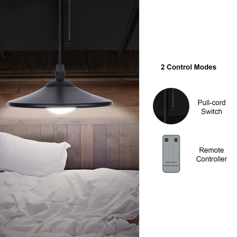 Lixada Solar Pendant Light Outdoor Indoor Hanging Light LED Shed