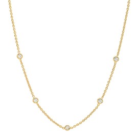 VRIUA Dainty 14K Gold Plated Diamond Necklaces - Everyday Women's Jewelry