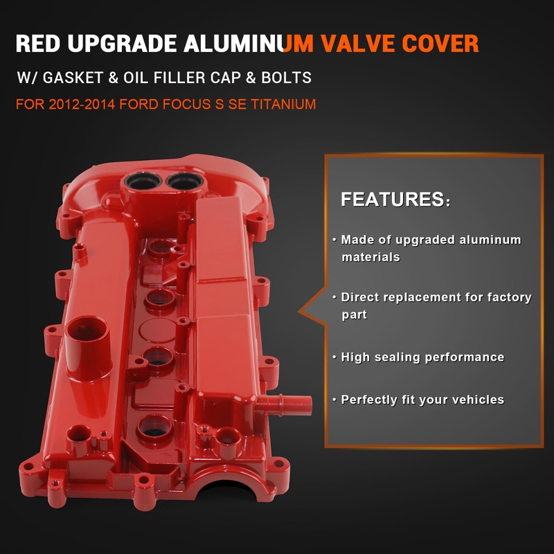 XUNUOPARTS 2.0L Aluminum Valve Cover Compatible with 2012-2014 Ford Focus