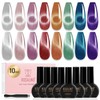 ROSALIND Cat Eye Gel Nail Polish with Magnet, 8 Colors