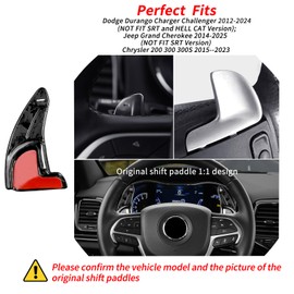 T-carbon Shifter Paddle Extension Fits Dodge Challenger Charger Durango 2024;Carbon Fiber Steering Wheel Paddle Shifter Cover Fits Chrysler and Jeep Grand Cherokee 2023 Gear Shift Trim Accessories