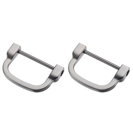METALLIXITY Horseshoe D-Rings (30mm) 2pcs, Screw-in U-shaped Buckles Shackle - for Car Keys Keychain Bags Leather Crafts, Drak Gray