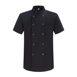 MISEMIYA - Men's Chefs Jacket - Men's Chefs Jacket - Hospitality Uniform 6821, Chef's Jacket 6821 - Black